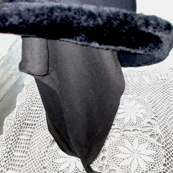 Vintage Betmar Plaza Suite Wool Scarf Hat Black Fur Brim - Picture 5 of 8